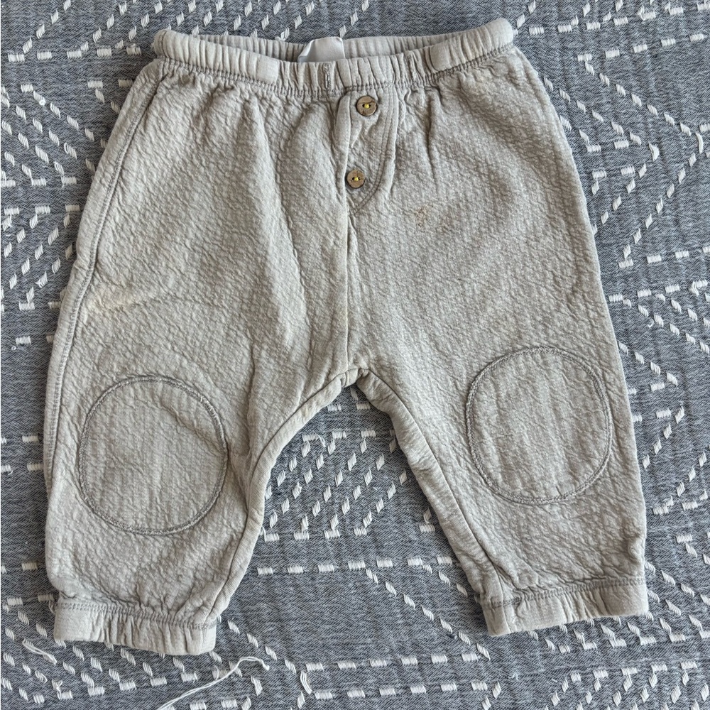 Zara Beige Baby Pants with Elastic Waist